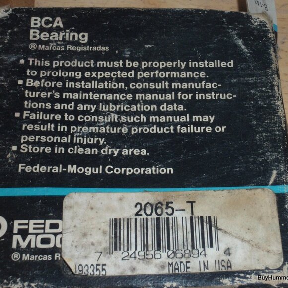 Federal-Mogul Ball Bearing 2065-T B93355 With Box - FAST SHIPPING! - Picture 2 of 2